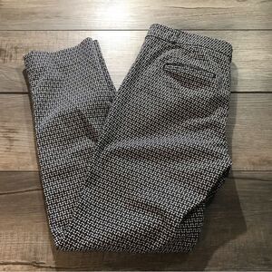 Banana Republic Womens Pants Ryan Fit Size 4 Black/White Patterned Straight Leg